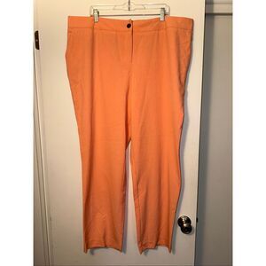 Jessica London Women’s 26W Coral Orange Casual High Rise Straight Leg Pants NWOT
